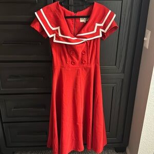 Bettie Page by Tatyana Red and White sailor dress.